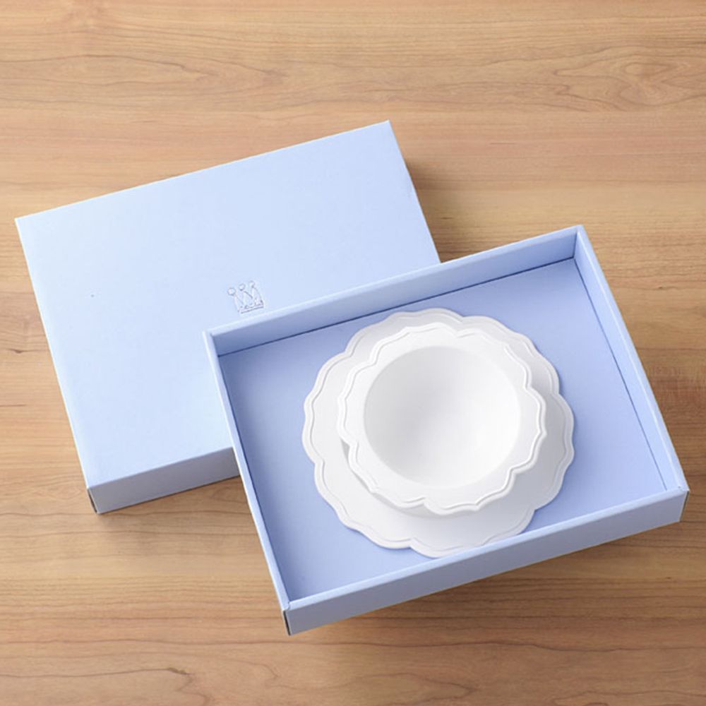 Repas pour enfant - REALE Ensemble de 2 Peaces pour enfant Bol, Assiette (3 Couleurs) Japonais fibre de bambou recyclable matériau sans BPA - REALE