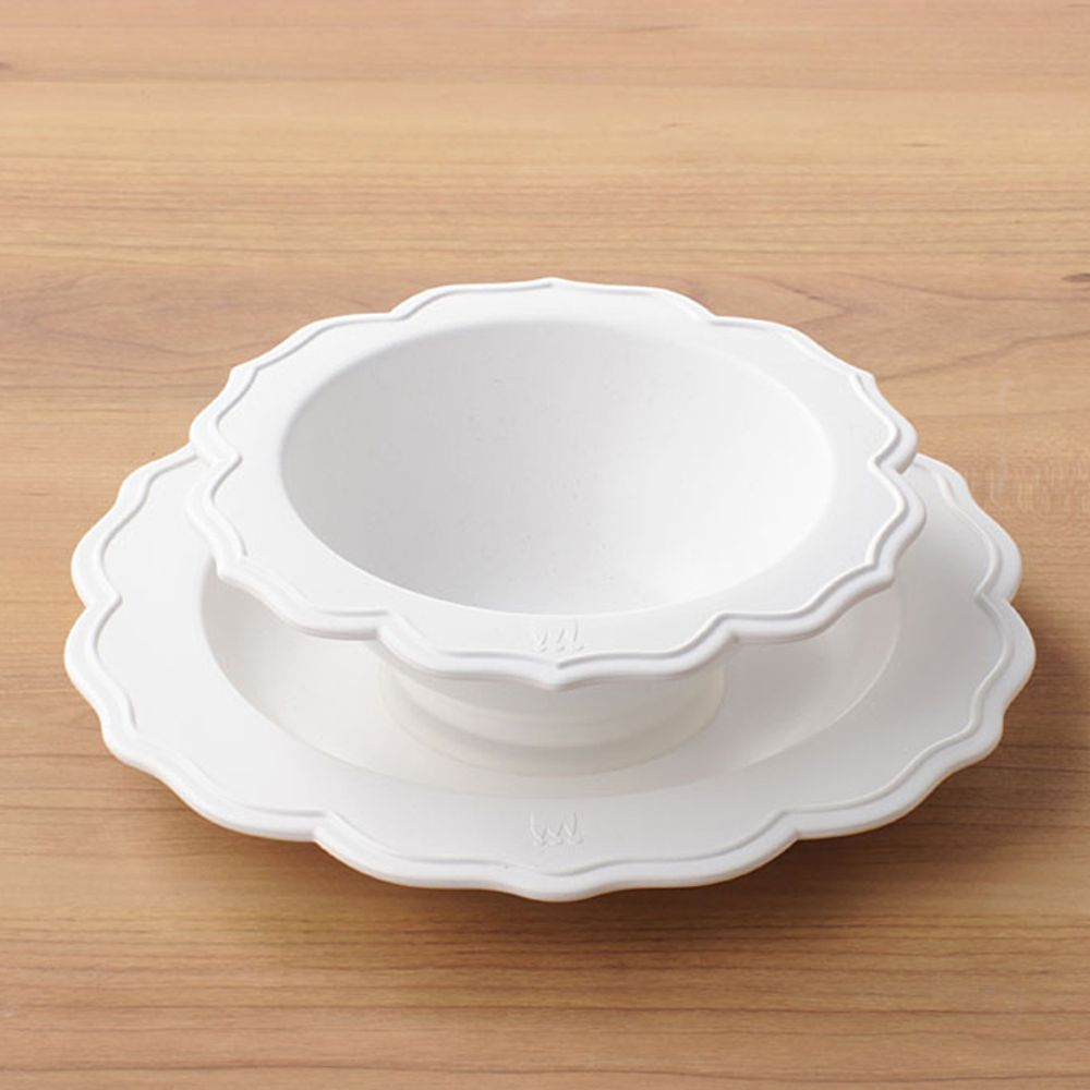 Repas pour enfant - REALE Ensemble de 2 Peaces pour enfant Bol, Assiette (3 Couleurs) Japonais fibre de bambou recyclable matériau sans BPA - REALE