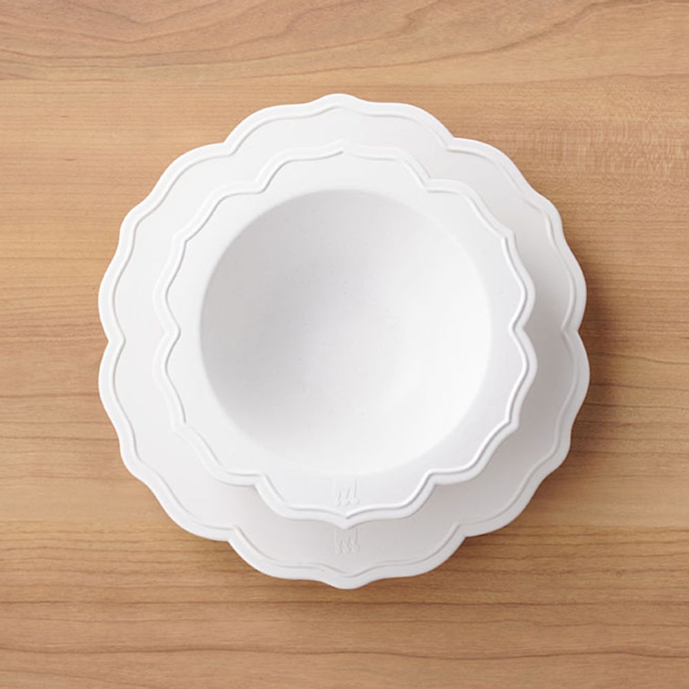 Repas pour enfant - REALE Ensemble de 2 Peaces pour enfant Bol, Assiette (3 Couleurs) Japonais fibre de bambou recyclable matériau sans BPA - REALE