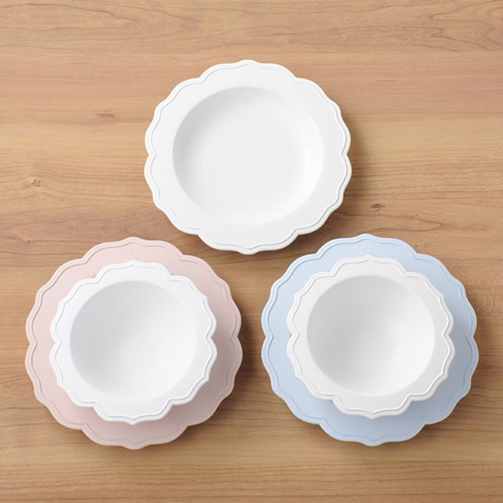 Repas pour enfant - REALE Ensemble de 2 Peaces pour enfant Bol, Assiette (3 Couleurs) Japonais fibre de bambou recyclable matériau sans BPA - REALE