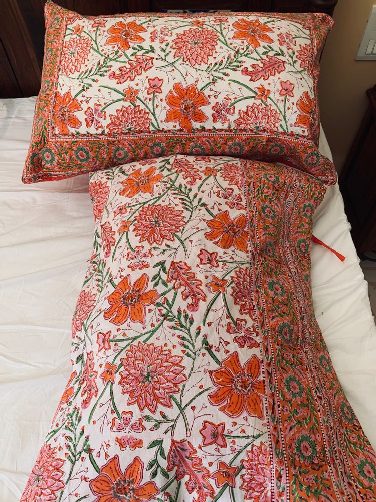 Bed linens - HOUSSE DE COUETTE COTON BLOCK PRINT  - PECHAAN