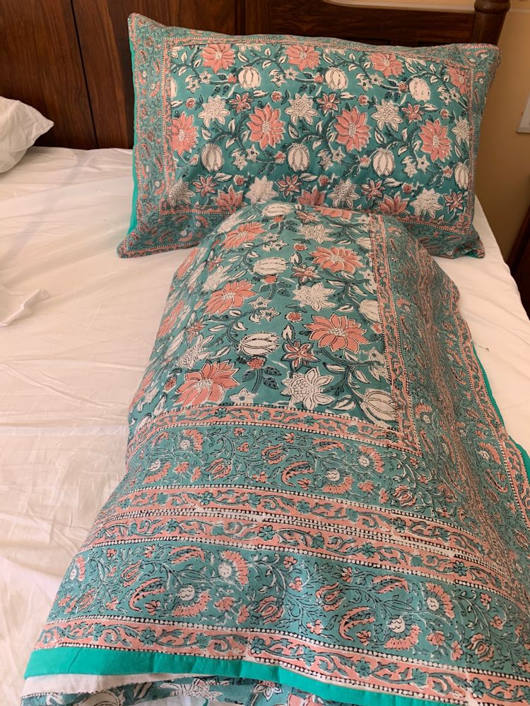Bed linens - HOUSSE DE COUETTE COTON BLOCK PRINT  - PECHAAN