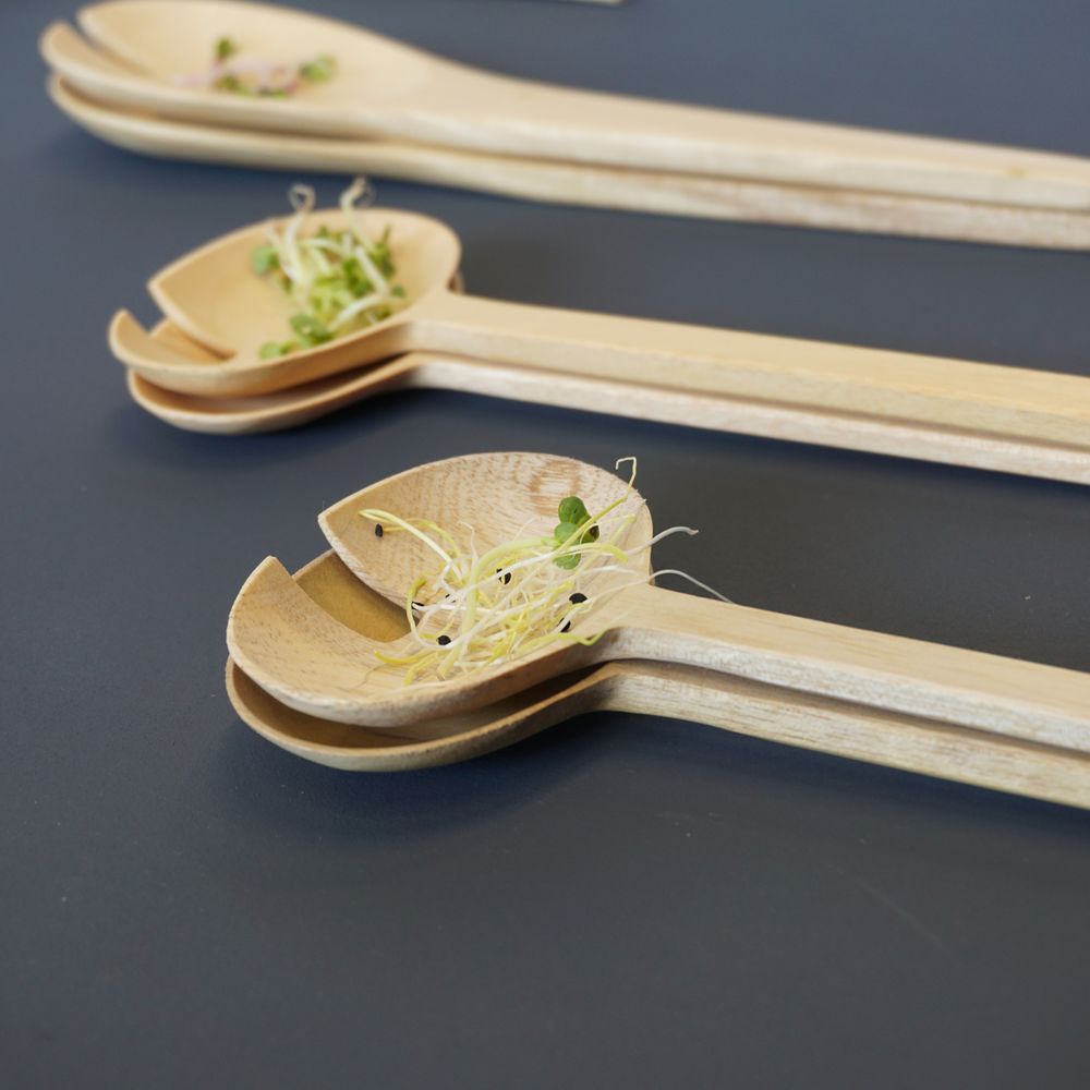 Couverts de service - Couverts et couverts à salade en bois de Kinta - KINTA