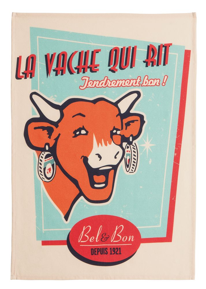 Torchons textile - Torchon imprimé La Vache qui Rit® - Rétro Vanille - COUCKE
