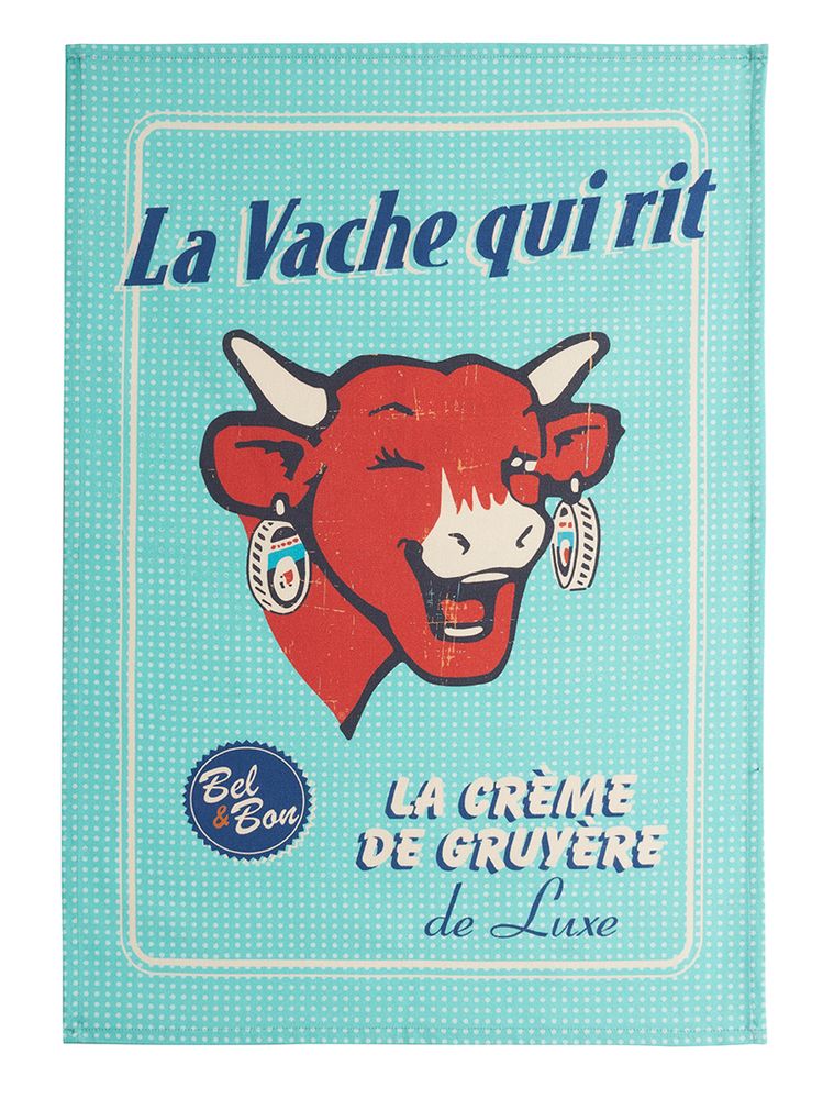 Torchons textile - La Vache qui Rit - Crème de Gruyère / Torchon imprimé - COUCKE