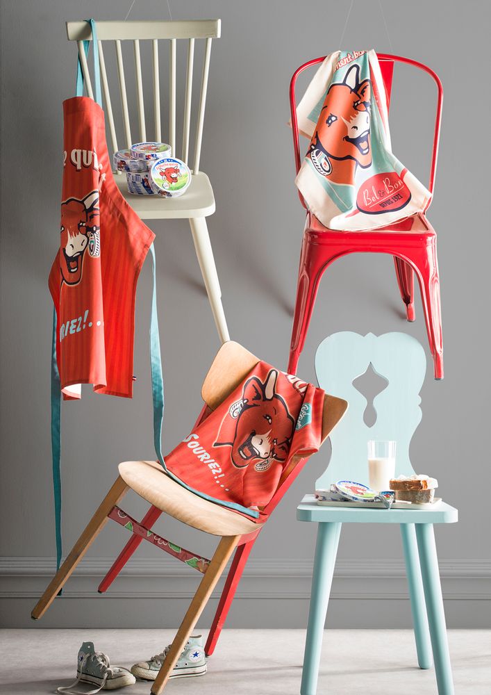 Torchons textile - Torchon imprimé La Vache qui Rit® - Rétro Rouge - COUCKE