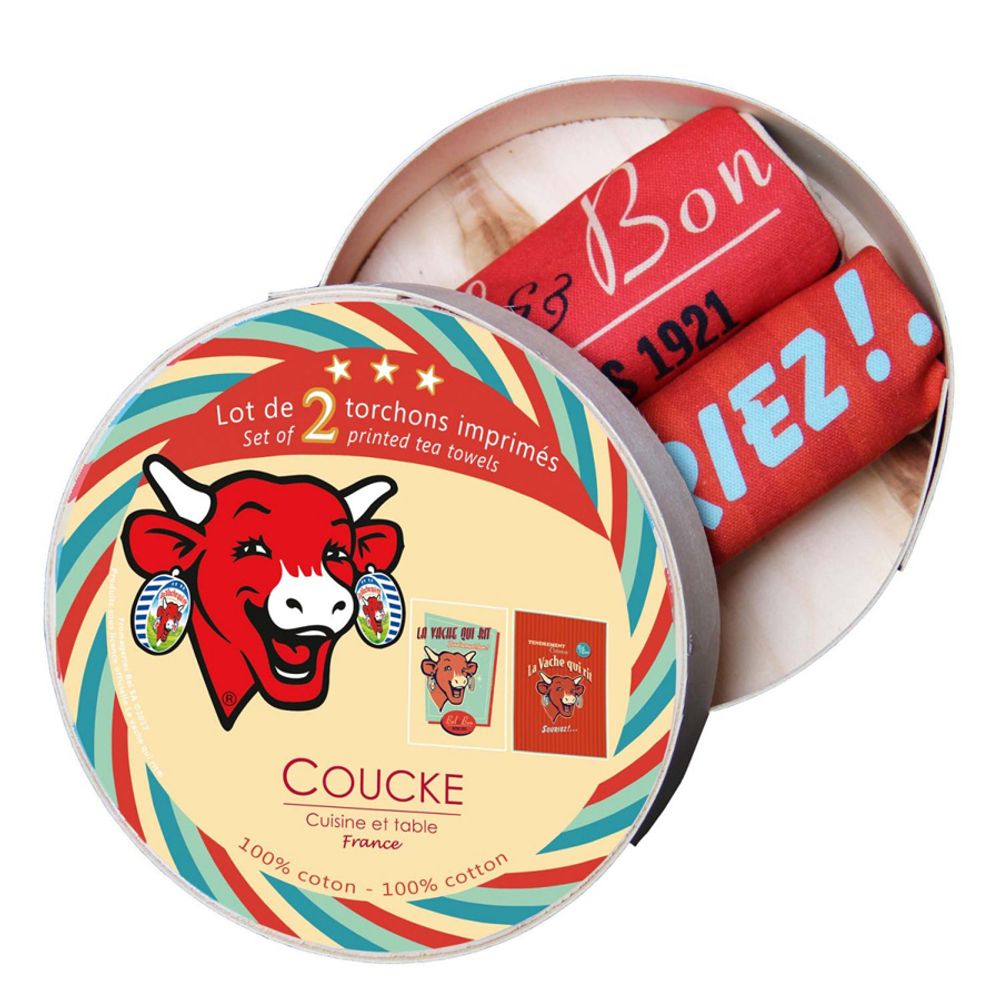 Torchons textile - La Vache qui Rit - Rétro / Lot cadeaux - COUCKE