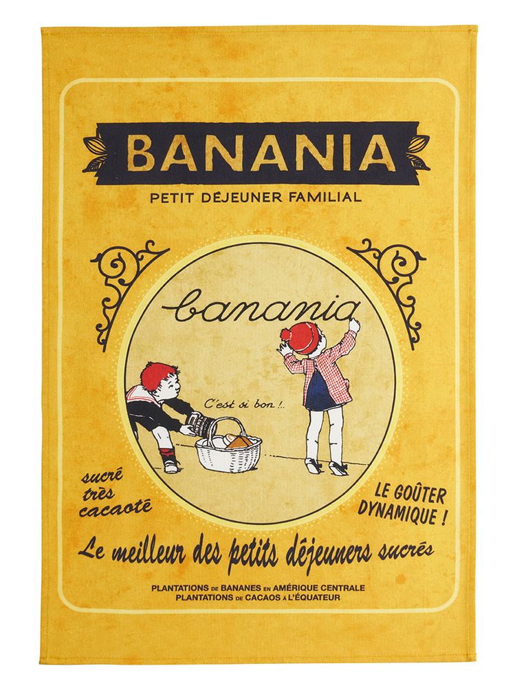 Torchons textile - Banania - Petit Déjeuner Familial / Torchon imprimé - COUCKE