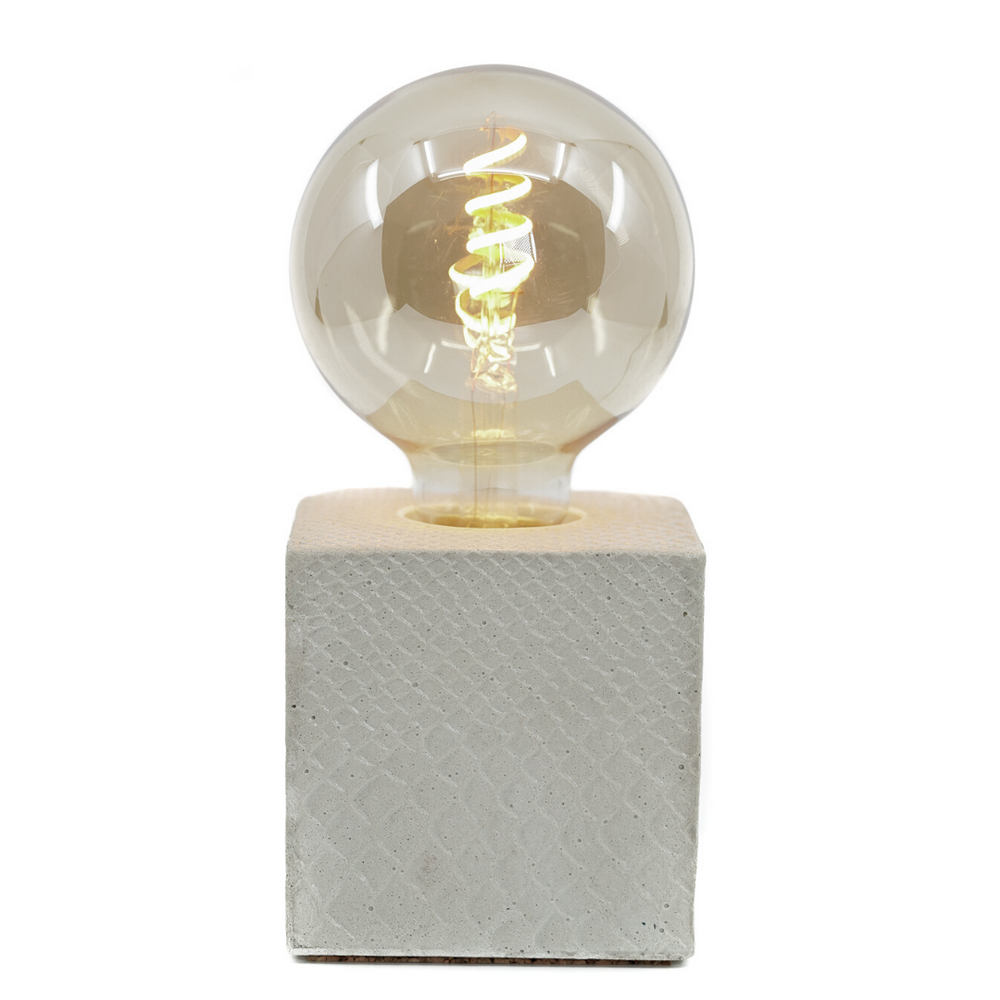 Design objects - Concrete lamp | Cube | Crocodile printed concrete - JUNNY