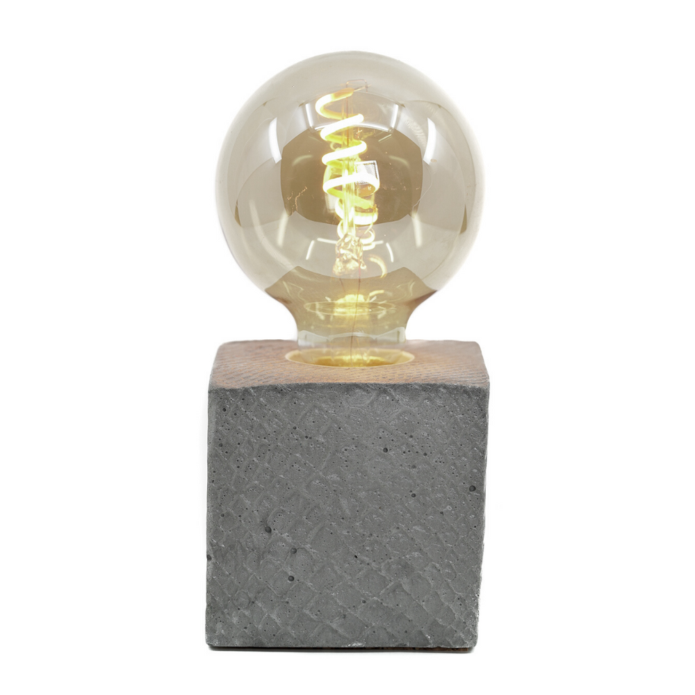 Design objects - Concrete lamp | Cube | Crocodile printed concrete - JUNNY