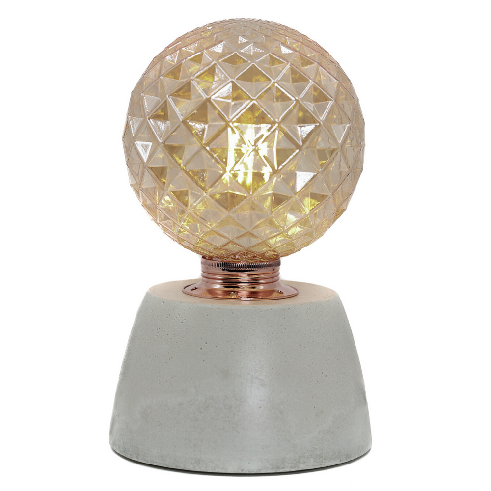 Objets design - Lampe à poser | Lampe Béton | Ampoule Diamant | Béton coloré - JUNNY