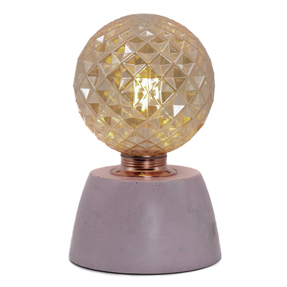 Objets design - Lampe à poser | Lampe Béton | Ampoule Diamant | Béton coloré - JUNNY