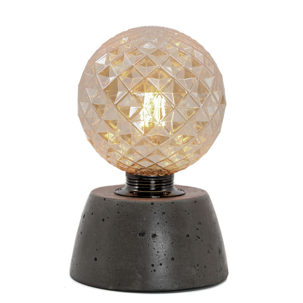 Objets design - Lampe à poser | Lampe Béton | Ampoule Diamant | Béton coloré - JUNNY