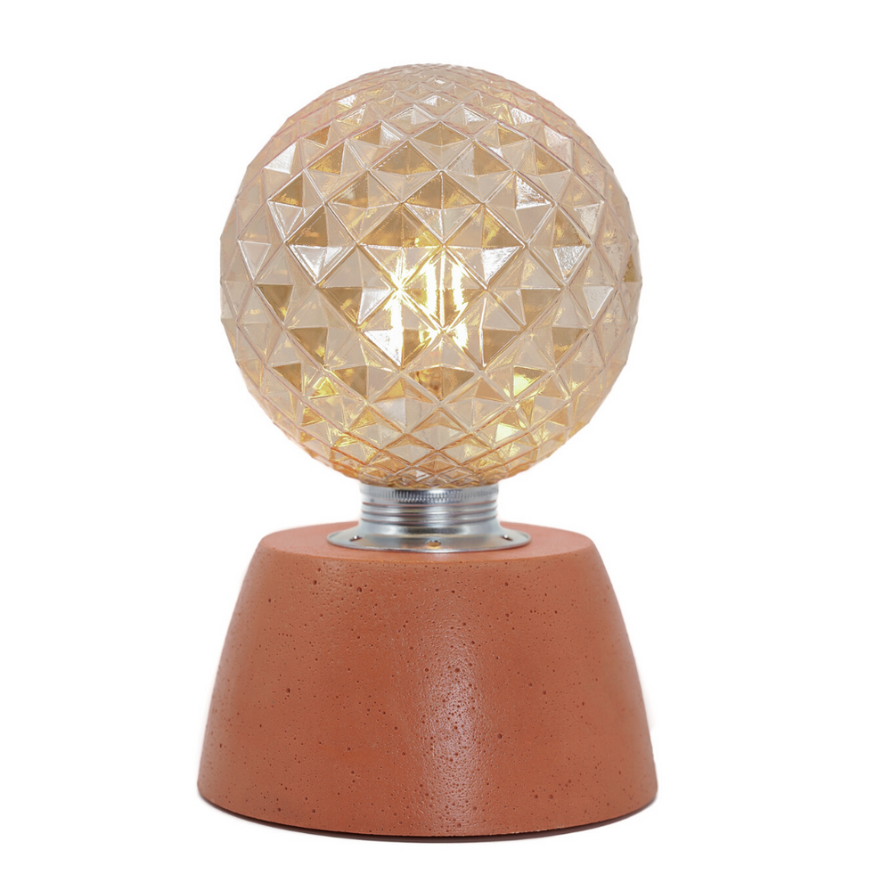 Objets design - Lampe à poser | Lampe Béton | Ampoule Diamant | Béton coloré - JUNNY
