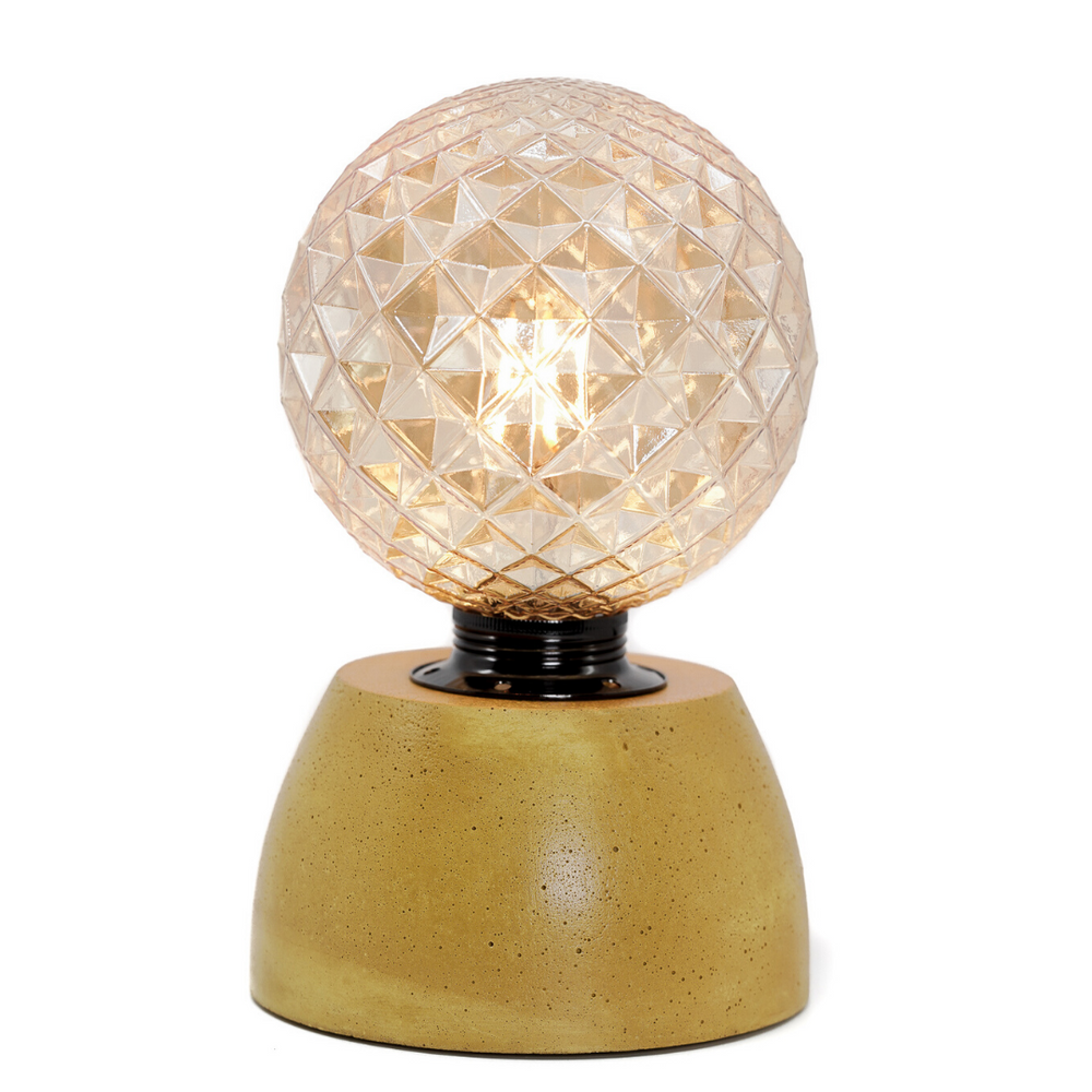 Objets design - Lampe à poser | Lampe Béton | Ampoule Diamant | Béton coloré - JUNNY