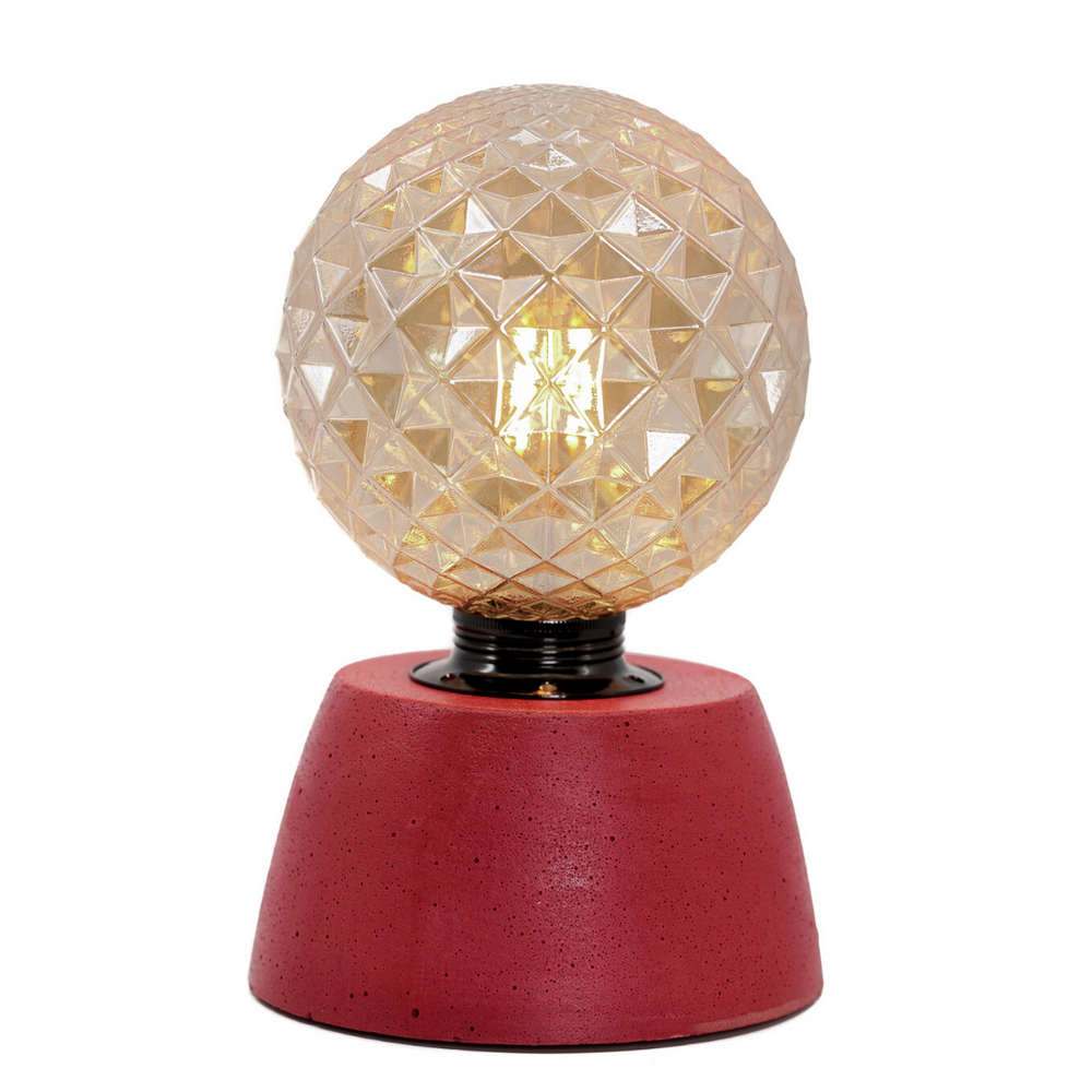 Objets design - Lampe à poser | Lampe Béton | Ampoule Diamant | Béton coloré - JUNNY