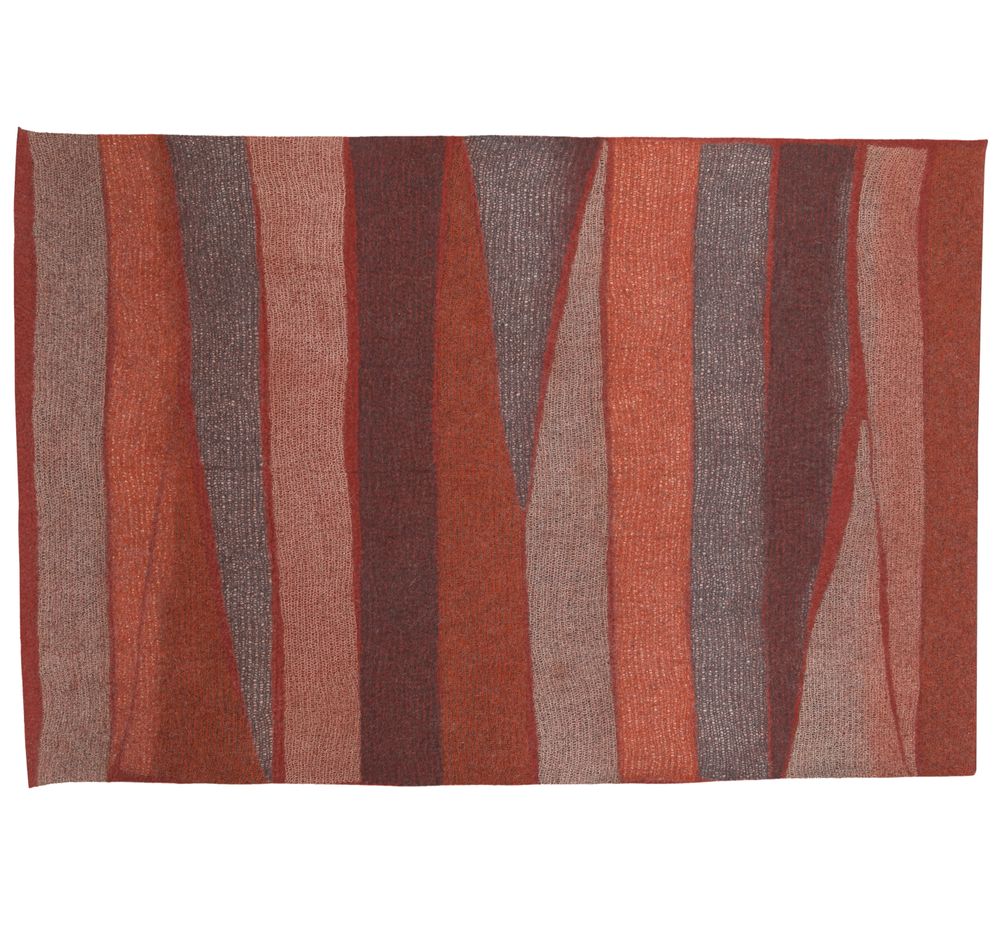 Tapis - Tapis Zébrures en feutre de laine fait-main - GHISLAINE GARCIN MAILLE&FEUTRE