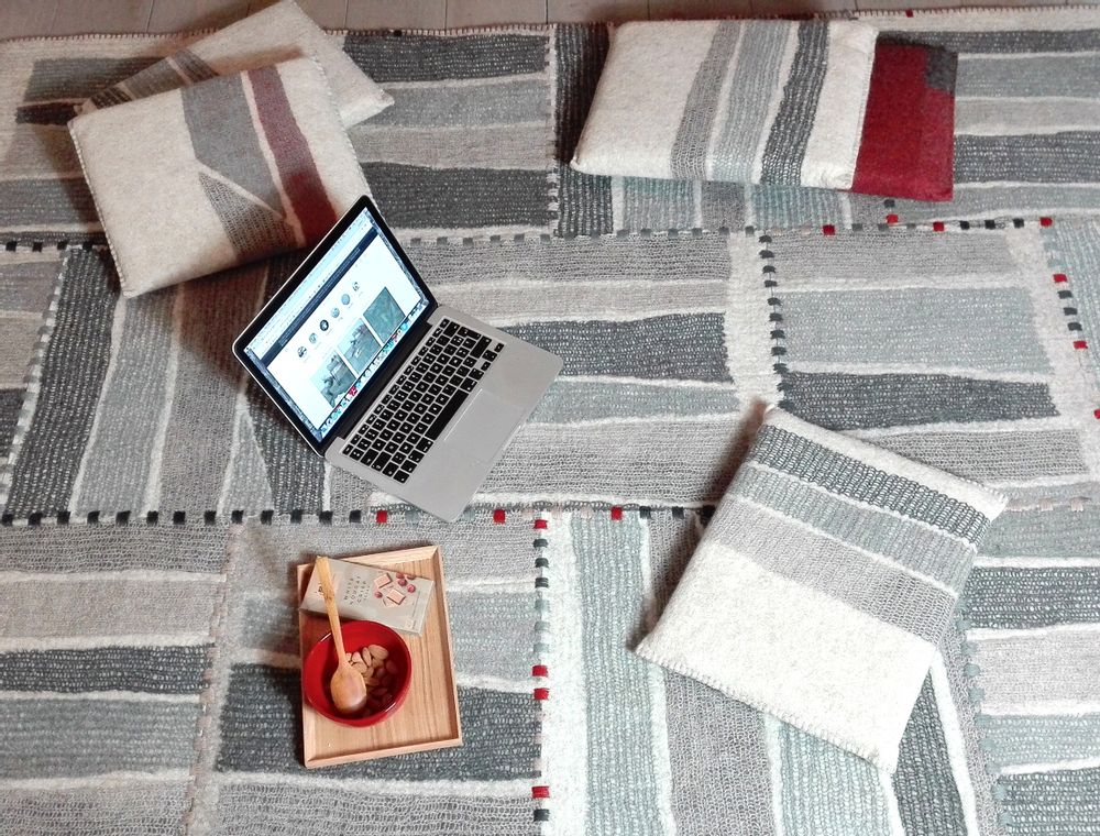 Rugs - Handmade Wool Felt Couture Rug - GHISLAINE GARCIN MAILLE&FEUTRE