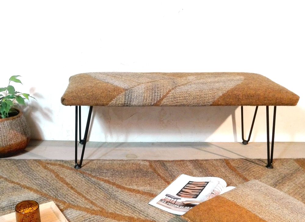 Upholstery fabrics - M&F handmade wool felt bench - GHISLAINE GARCIN MAILLE&FEUTRE