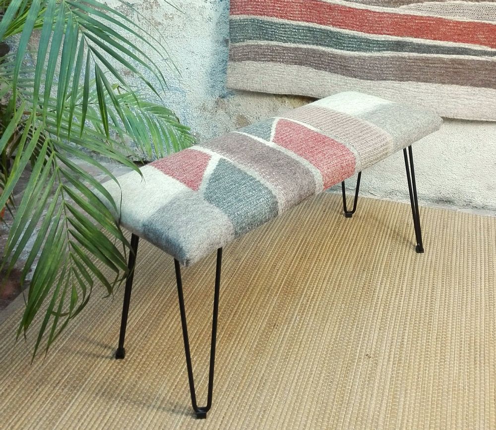Upholstery fabrics - M&F handmade wool felt bench - GHISLAINE GARCIN MAILLE&FEUTRE