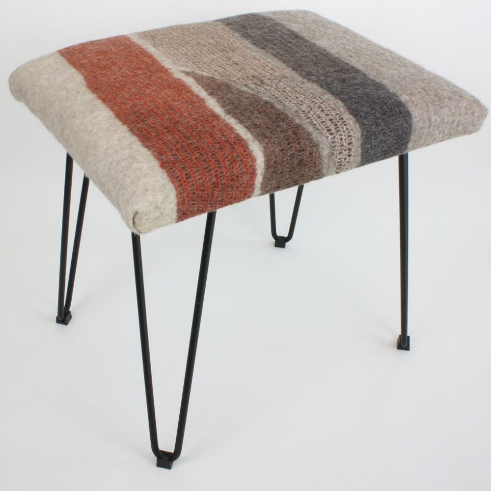 Upholstery fabrics - M&F Handmade Wool Felt Rectangle Stool - GHISLAINE GARCIN MAILLE&FEUTRE