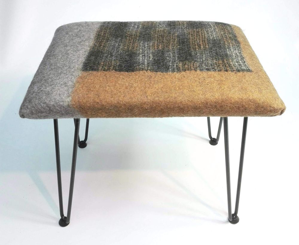 Upholstery fabrics - M&F Handmade Wool Felt Rectangle Stool - GHISLAINE GARCIN MAILLE&FEUTRE
