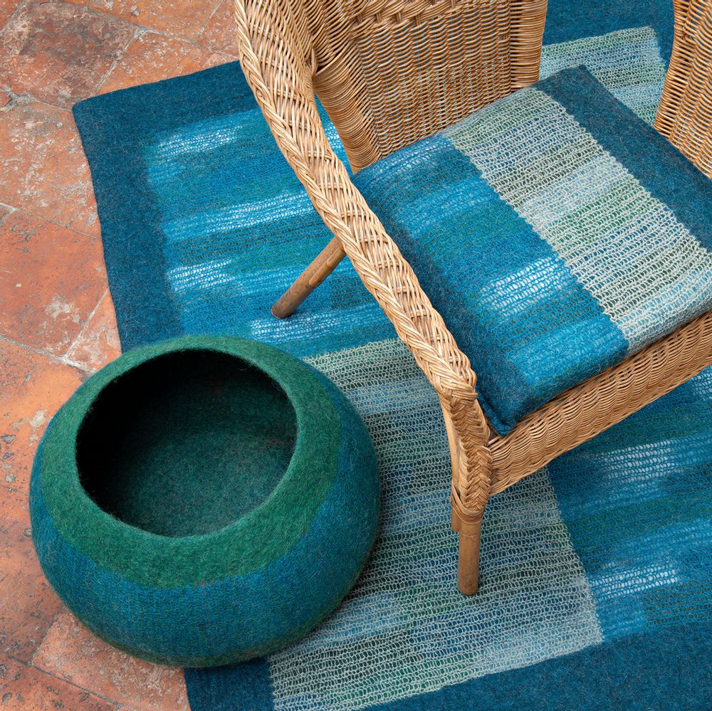 Coussins textile - Coussin Rectangle en feutre de laine fait-main - GHISLAINE GARCIN MAILLE&FEUTRE