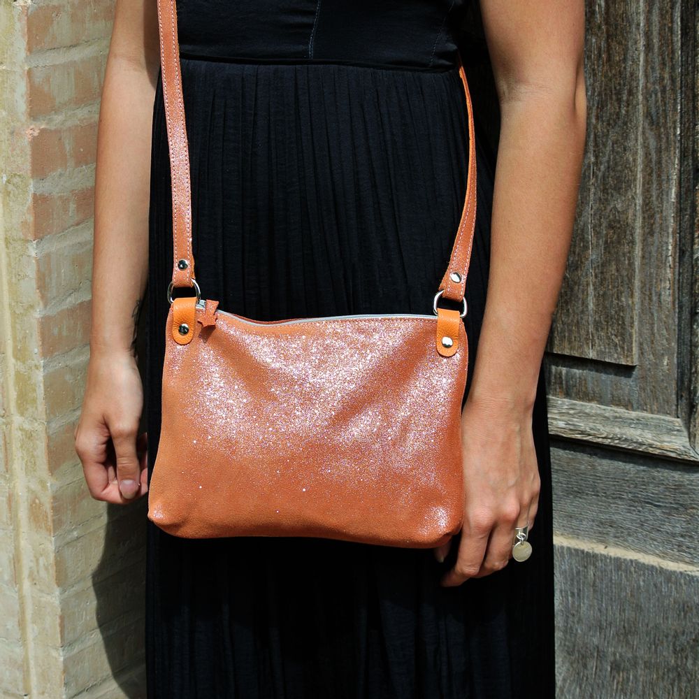 Clutches - Comète leather bag Glitter - LA CARTABLIÈRE