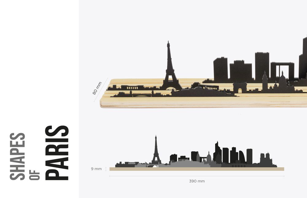 Sculptures, statuettes et miniatures - Formes de Paris - Silhouette d'horizon de la ville en 3D - Diorama - BEAMALEVICH