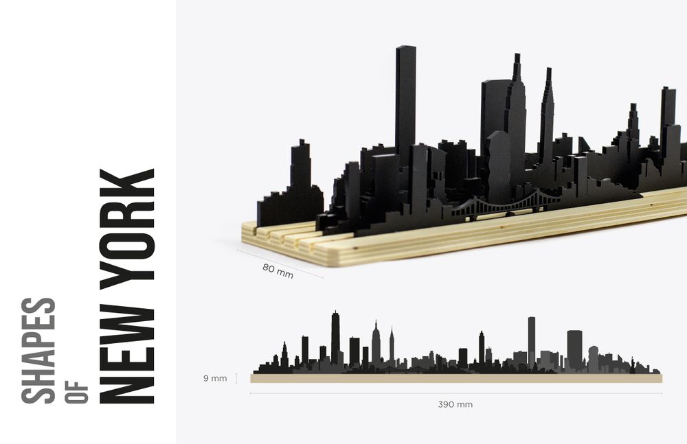 Sculptures, statuettes et miniatures - Formes de New York - Silhouette en 3D de la ligne d'horizon - BEAMALEVICH
