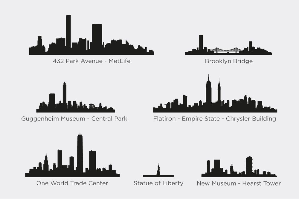 Sculptures, statuettes et miniatures - Formes de New York - Silhouette en 3D de la ligne d'horizon - BEAMALEVICH