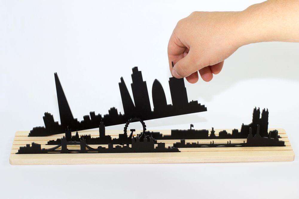 Sculptures, statuettes and miniatures - Shapes of London - 3D City Skyline silhouette - Movable Diorama - BEAMALEVICH