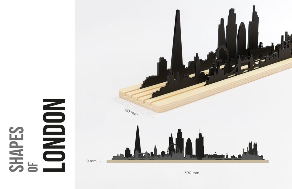 Sculptures, statuettes and miniatures - Shapes of London - 3D City Skyline silhouette - Movable Diorama - BEAMALEVICH