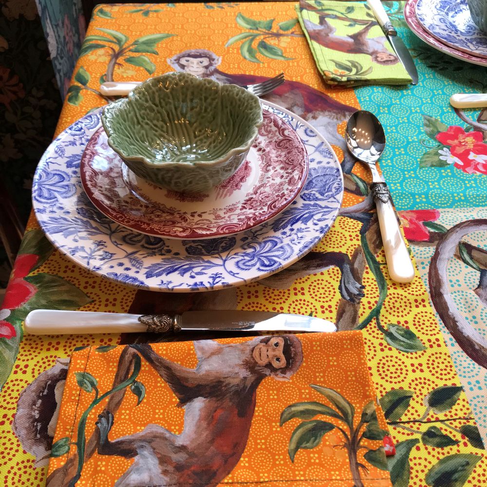 Table linen - Monkey Tablecloths, Napkins and Tea towels - ZOOH