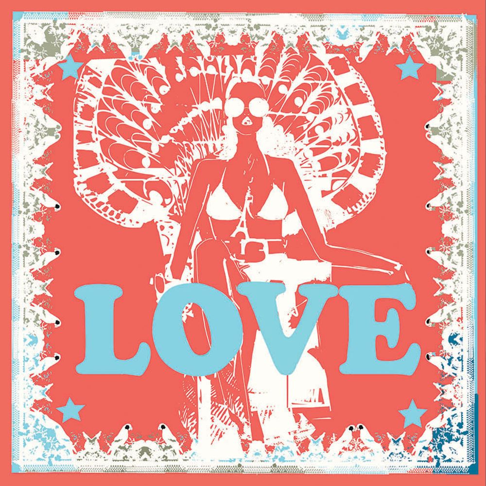 Scarves - Silk square LOVE Red 140 - MAISON BE PARISIAN