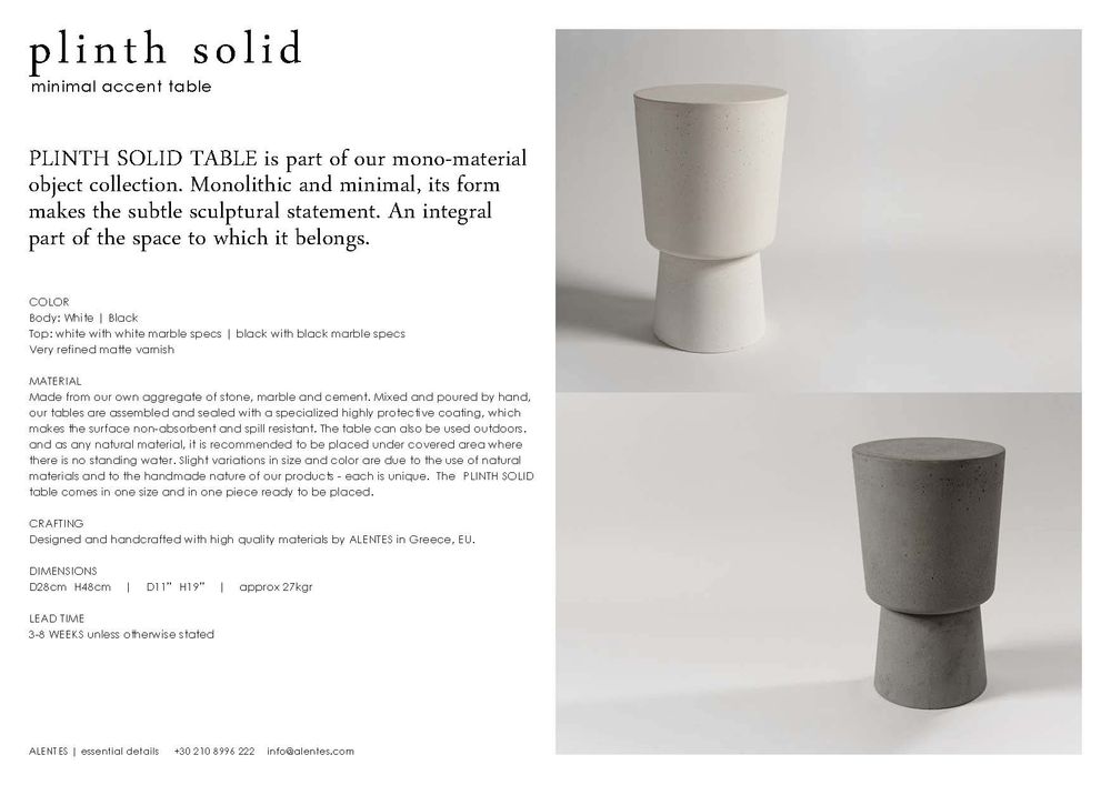 Objets design - PLINTH SOLID table d'appoint - ALENTES