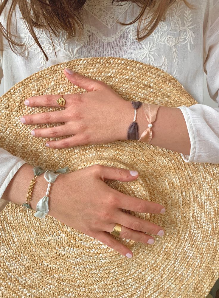 Bijoux - Bracelet ruban de soie Florette - JOUR DE MISTRAL