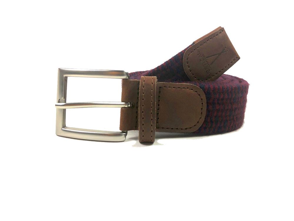 Leather goods - Black burgundy braided belt - VERTICAL L ACCESSOIRE