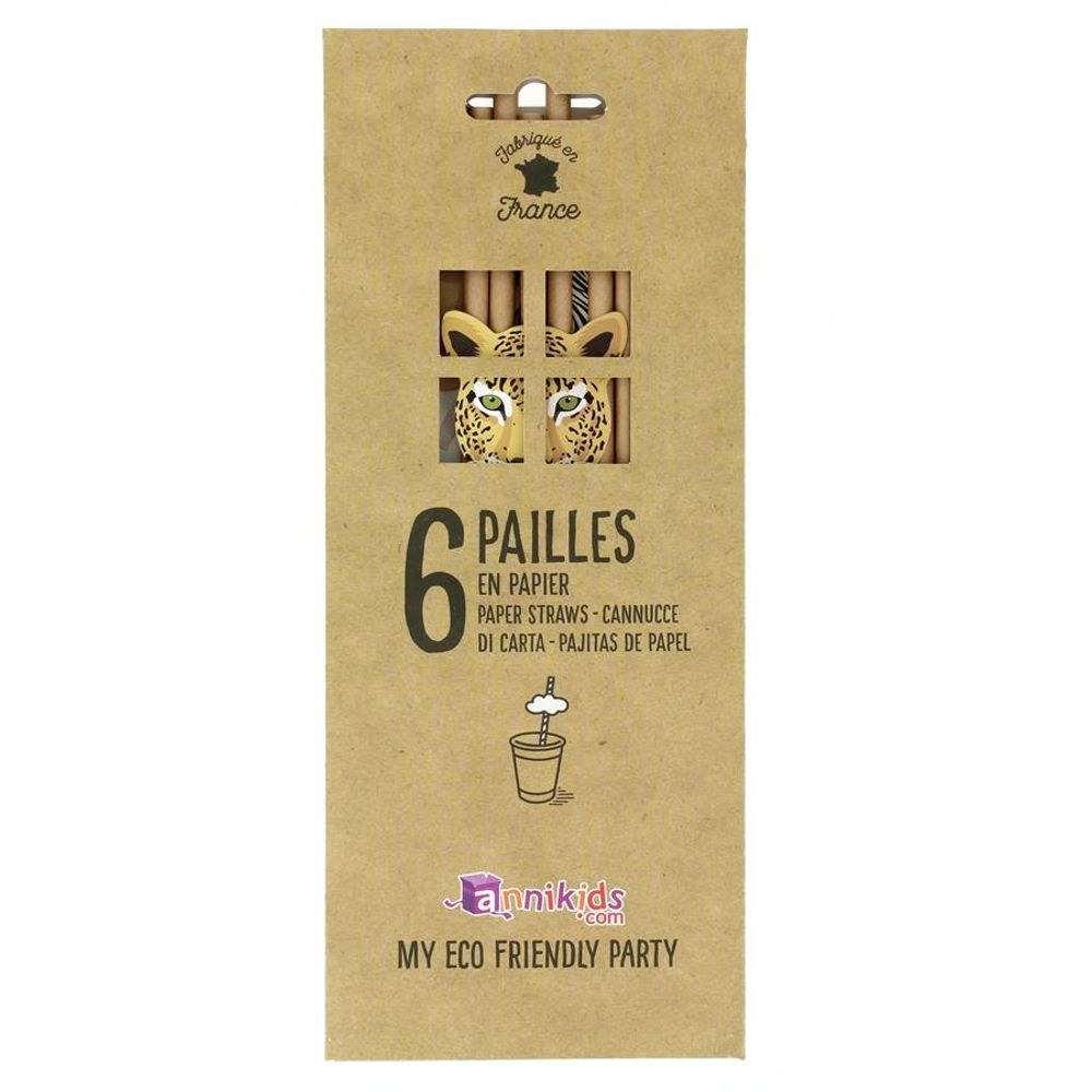 Birthdays - 6 Savannah Paper Straws - Recyclable - ANNIKIDS