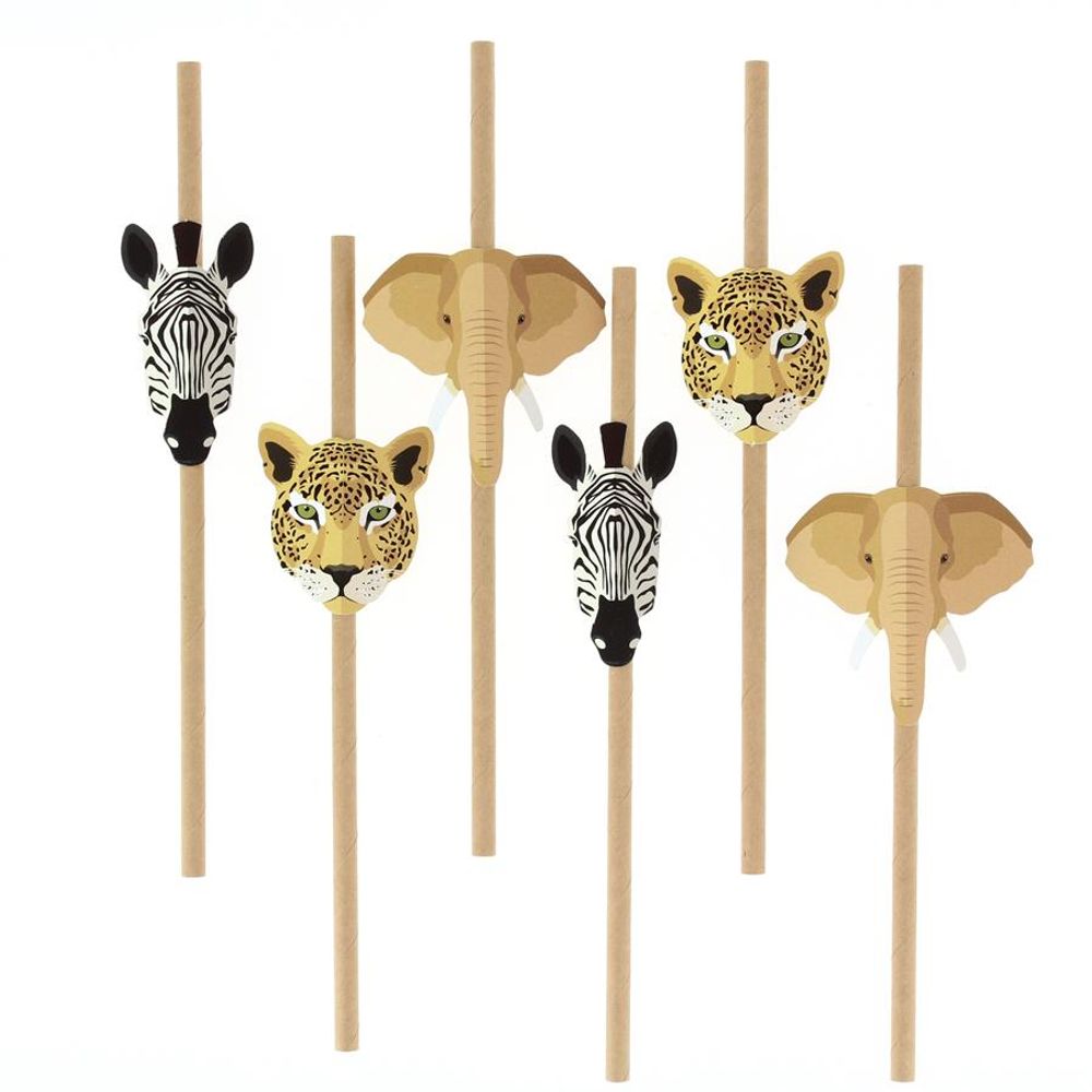 Birthdays - 6 Savannah Paper Straws - Recyclable - ANNIKIDS