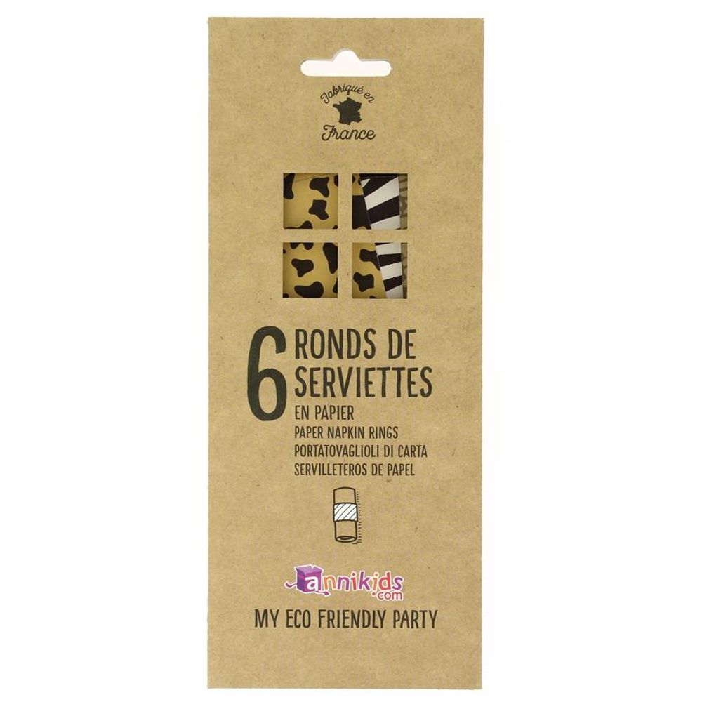 Birthdays - 6 Napkin Rounds Savannah - Recyclable - ANNIKIDS