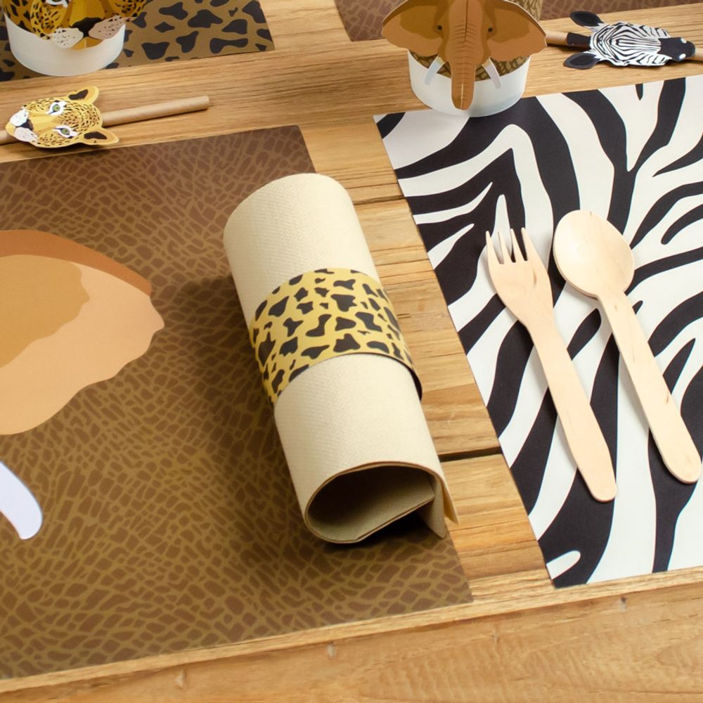 Birthdays - 6 Napkin Rounds Savannah - Recyclable - ANNIKIDS