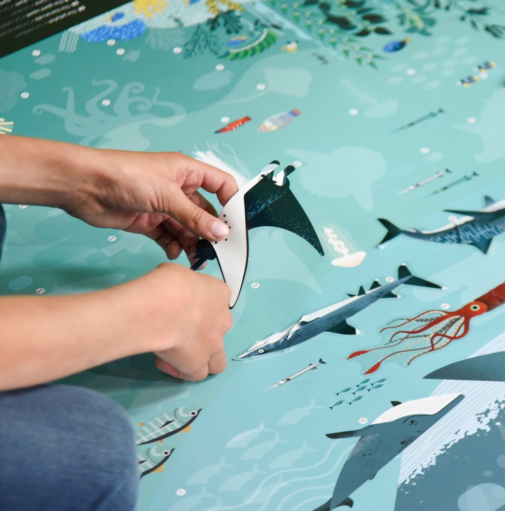 Children's arts and crafts - Educational poster + stickers - OCEANS - POPPIK - BAYARD JEUNESSE