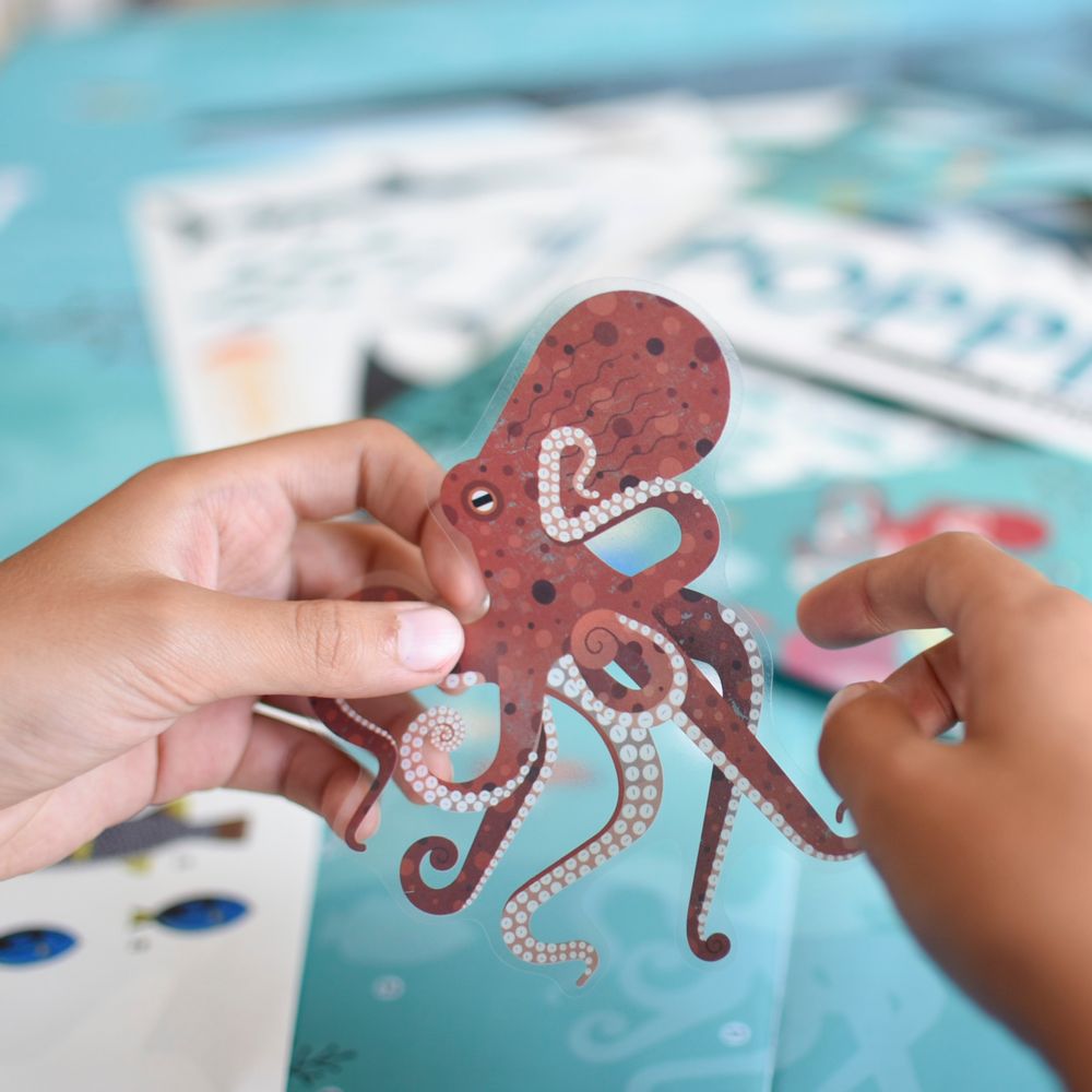 Children's arts and crafts - Educational poster + stickers - OCEANS - POPPIK - BAYARD JEUNESSE