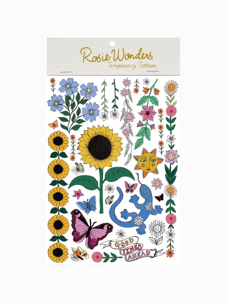 Cadeaux - Tatouages Temporaires - Sur la photo - Tournesol (A6) - ROSIE WONDERS