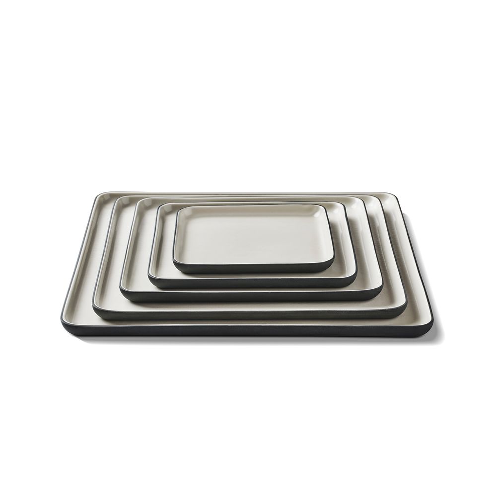 Everyday plates - SQUARE Double Coloured Plate Set - ESMA DEREBOY HANDMADE PORCELAIN