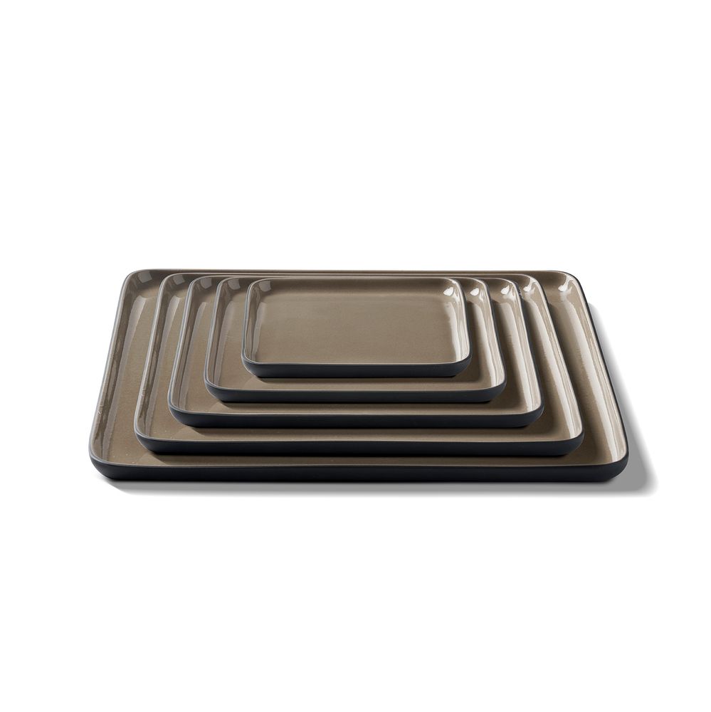 Everyday plates - SQUARE Double Coloured Plate Set - ESMA DEREBOY HANDMADE PORCELAIN