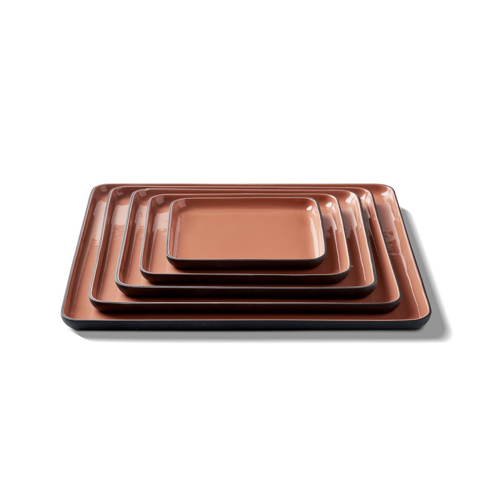 Everyday plates - SQUARE Double Coloured Plate Set - ESMA DEREBOY HANDMADE PORCELAIN