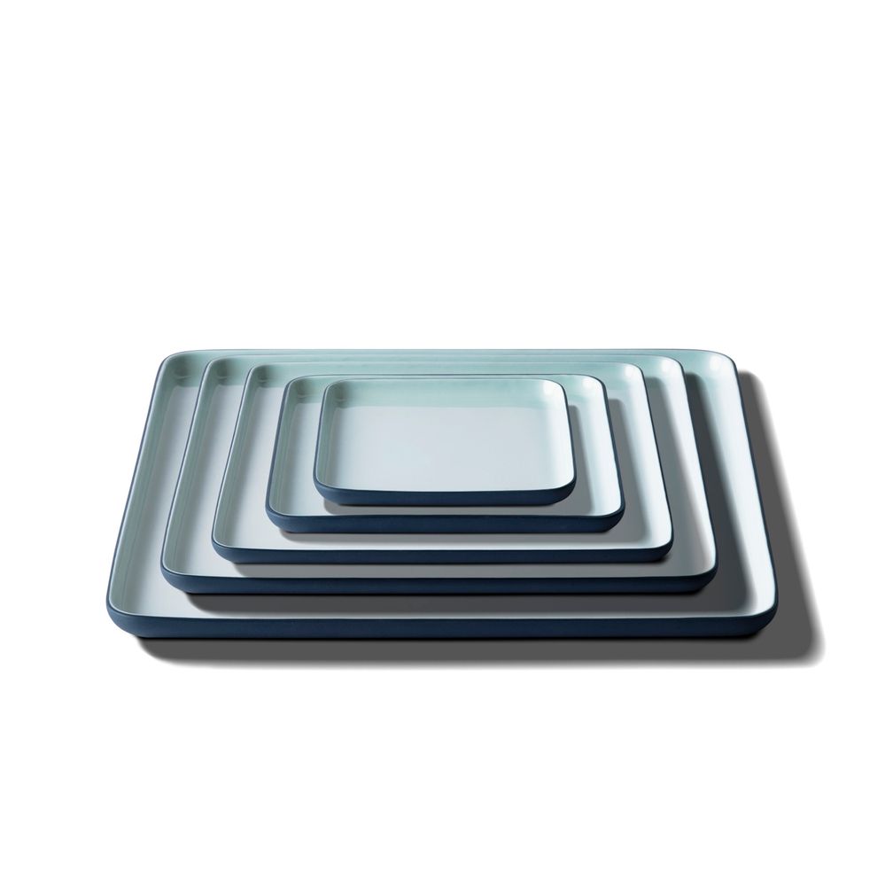 Everyday plates - SQUARE Double Coloured Plate Set - ESMA DEREBOY HANDMADE PORCELAIN