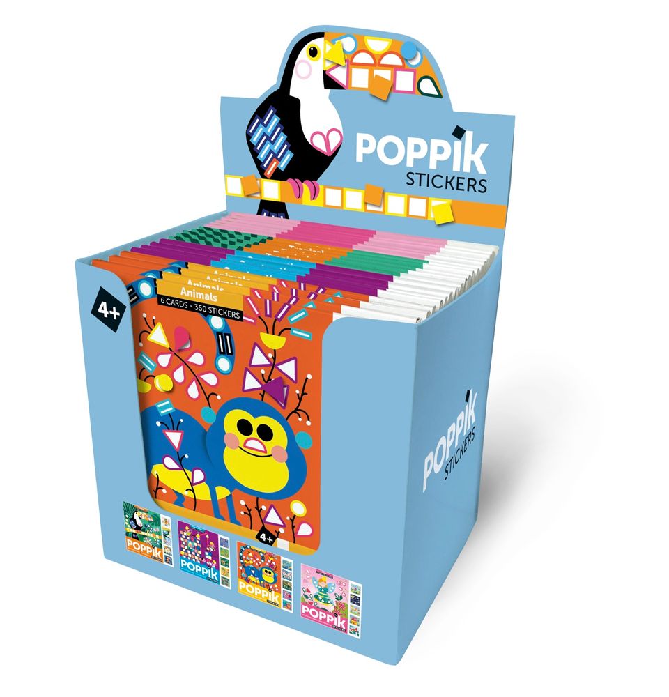 Children's arts and crafts - Cards + 360 stickers - TROPICAL - POPPIK - BAYARD JEUNESSE